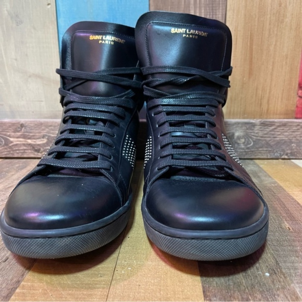 Ysl Saint Laurent Paris 14Aw High- Sneakers Size 10.5 US - EUC🔥EUC🔥 Authentic​ - Picture 3 of 13